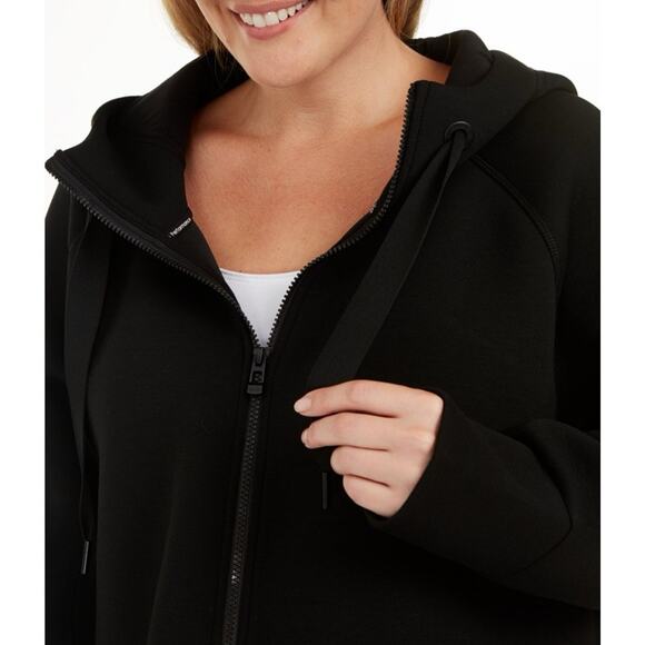 Calvin Klein Performance Hoodie Full Zip Stretch Pockets Jacket Black Womens 1X - Picture 4 of 13